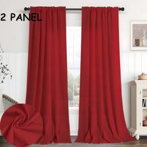 Light-Filtering Solid Color Curtain - Easy Design for Living Room, Office, And Home Decor - 2pcs