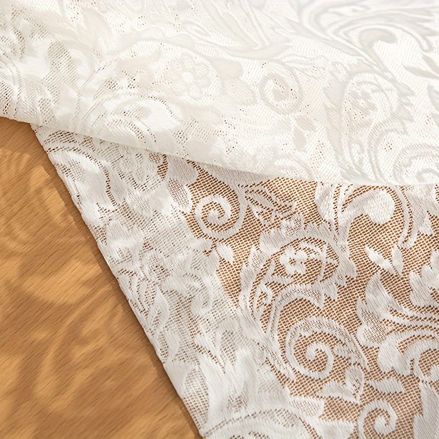 1pc French-Style Vintage Lace Sheer Curtain for Living Room and Bedroom Decoration, Non-Transparent Window Sheer Curtain, No-Drill Partition Sheer Curtain - Image 6